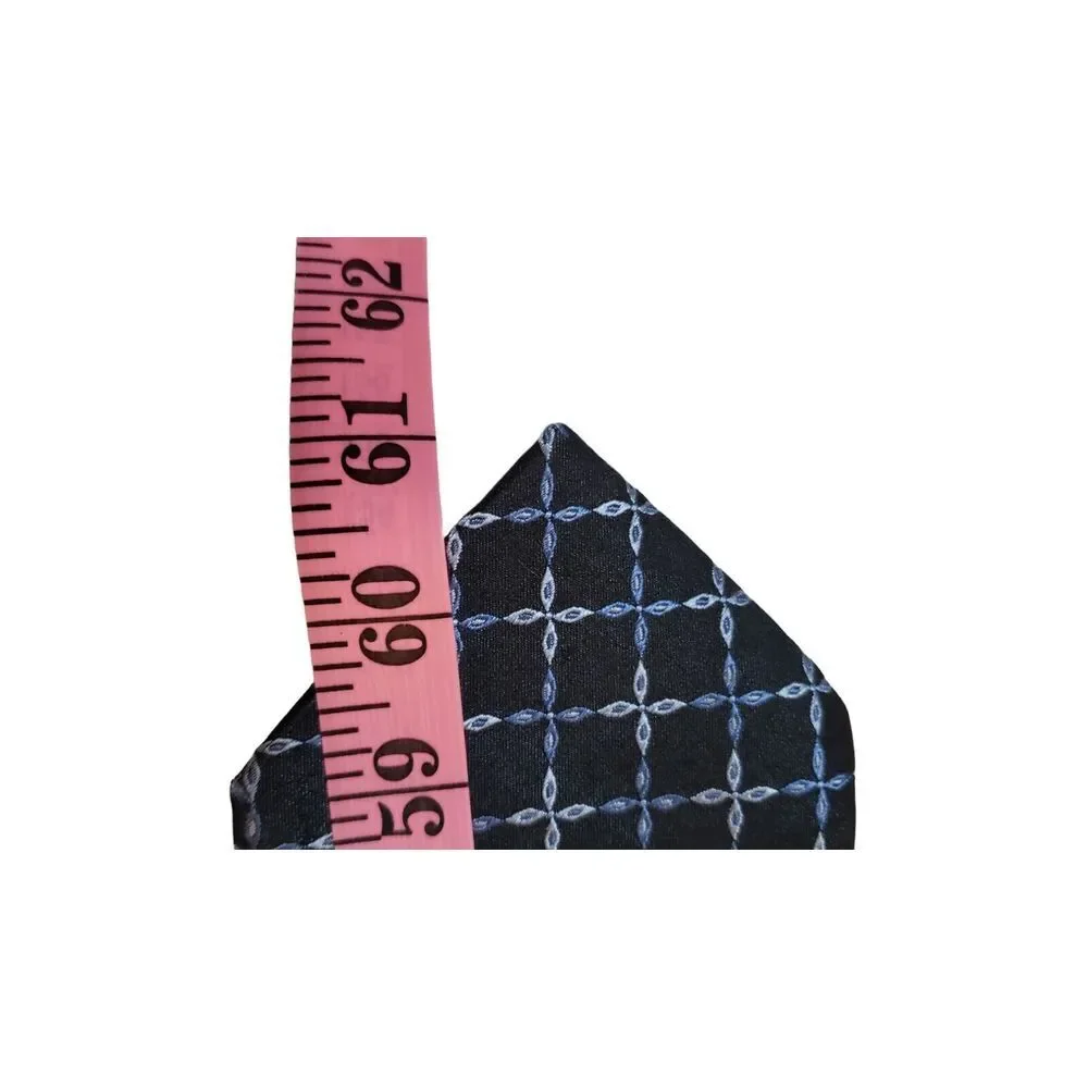 Umberto Frasi Men's Necktie Multitone Blue Geometric Cross Pattern Polyester‎